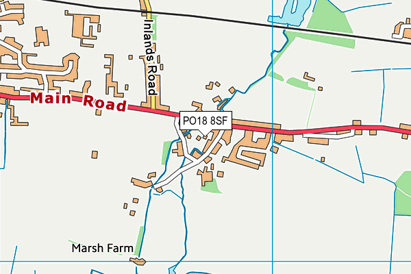 PO18 8SF map - OS VectorMap District (Ordnance Survey)