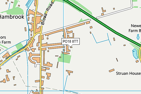 PO18 8TT map - OS VectorMap District (Ordnance Survey)