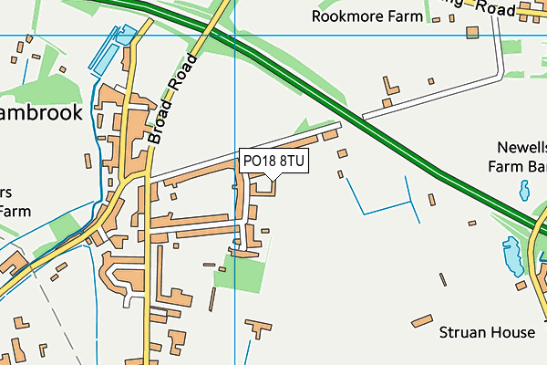 PO18 8TU map - OS VectorMap District (Ordnance Survey)