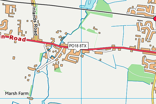 PO18 8TX map - OS VectorMap District (Ordnance Survey)