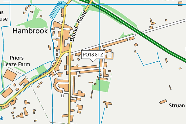PO18 8TZ map - OS VectorMap District (Ordnance Survey)