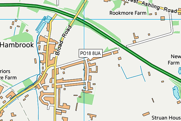 PO18 8UA map - OS VectorMap District (Ordnance Survey)