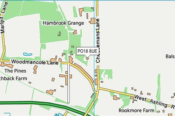 PO18 8UE map - OS VectorMap District (Ordnance Survey)
