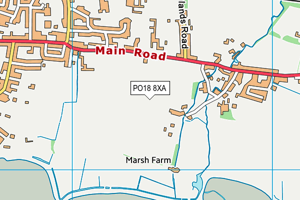 PO18 8XA map - OS VectorMap District (Ordnance Survey)