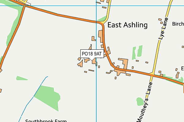 PO18 9AT map - OS VectorMap District (Ordnance Survey)