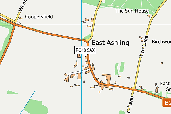 PO18 9AX map - OS VectorMap District (Ordnance Survey)