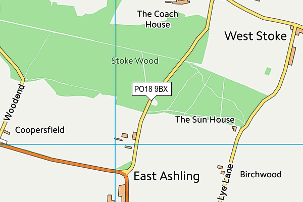 PO18 9BX map - OS VectorMap District (Ordnance Survey)