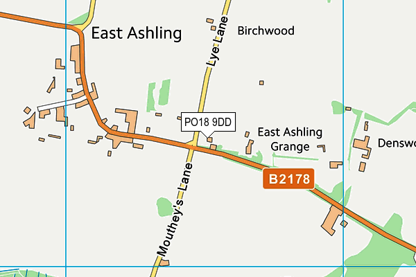 PO18 9DD map - OS VectorMap District (Ordnance Survey)