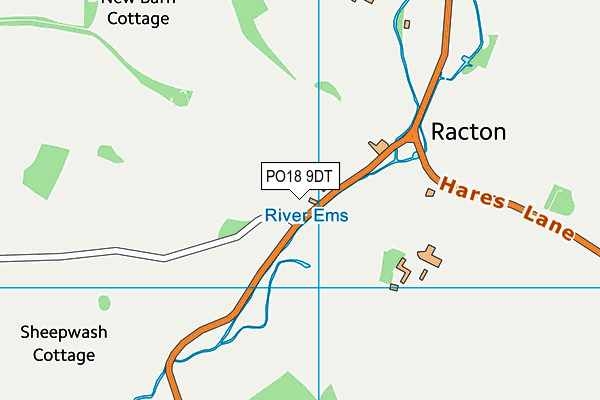 PO18 9DT map - OS VectorMap District (Ordnance Survey)