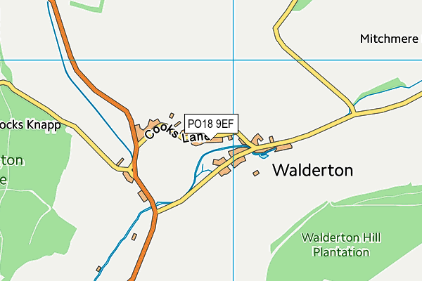 PO18 9EF map - OS VectorMap District (Ordnance Survey)