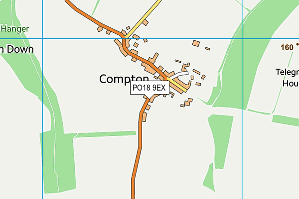 Compton Recreation Ground map (PO18 9EX) - OS VectorMap District (Ordnance Survey)