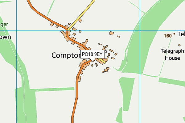 PO18 9EY map - OS VectorMap District (Ordnance Survey)