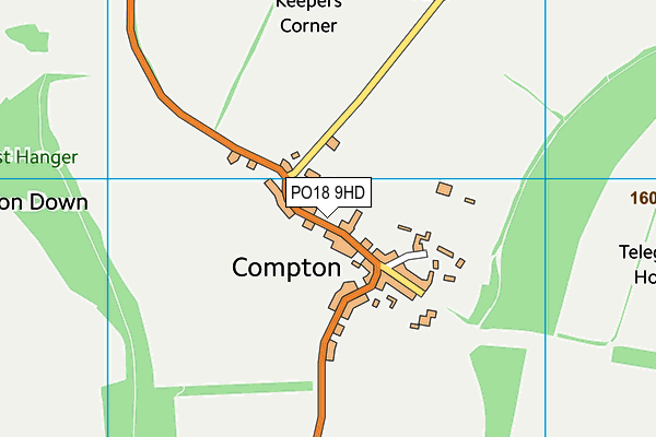 PO18 9HD map - OS VectorMap District (Ordnance Survey)