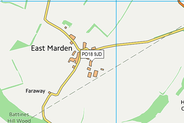 PO18 9JD map - OS VectorMap District (Ordnance Survey)