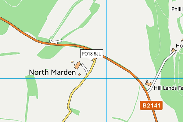 PO18 9JU map - OS VectorMap District (Ordnance Survey)