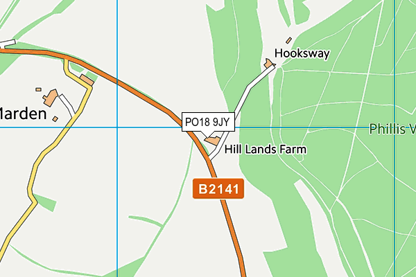 PO18 9JY map - OS VectorMap District (Ordnance Survey)