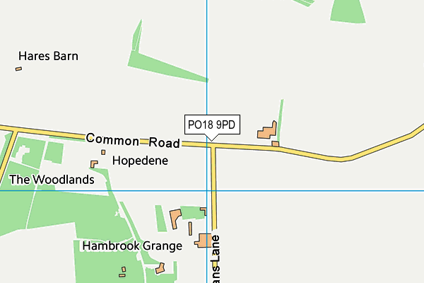 PO18 9PD map - OS VectorMap District (Ordnance Survey)