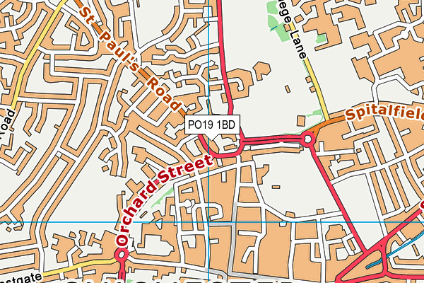 PO19 1BD map - OS VectorMap District (Ordnance Survey)