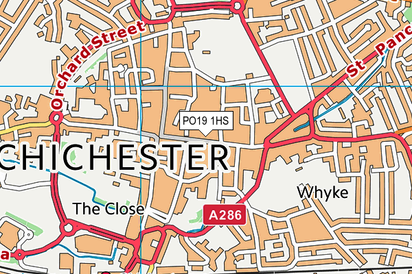 PO19 1HS map - OS VectorMap District (Ordnance Survey)