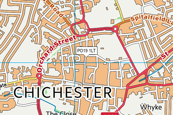 PO19 1LT map - OS VectorMap District (Ordnance Survey)