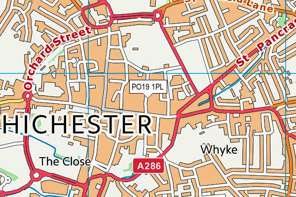 PO19 1PL map - OS VectorMap District (Ordnance Survey)