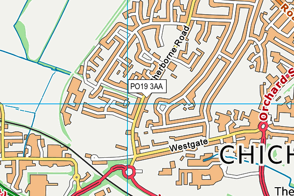 Sherborne Road map (PO19 3AA) - OS VectorMap District (Ordnance Survey)