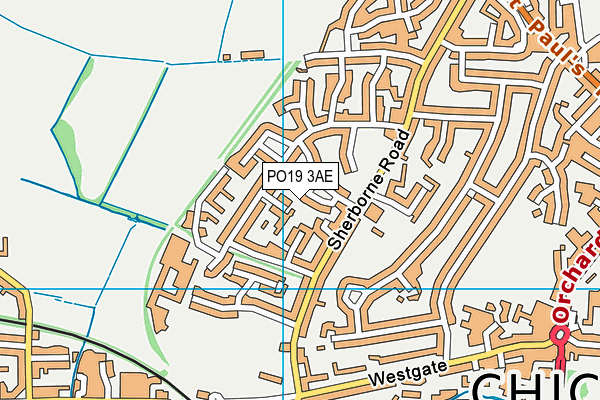 PO19 3AE map - OS VectorMap District (Ordnance Survey)