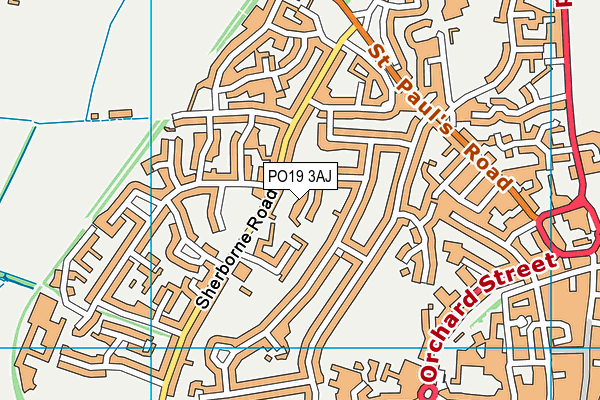 PO19 3AJ map - OS VectorMap District (Ordnance Survey)