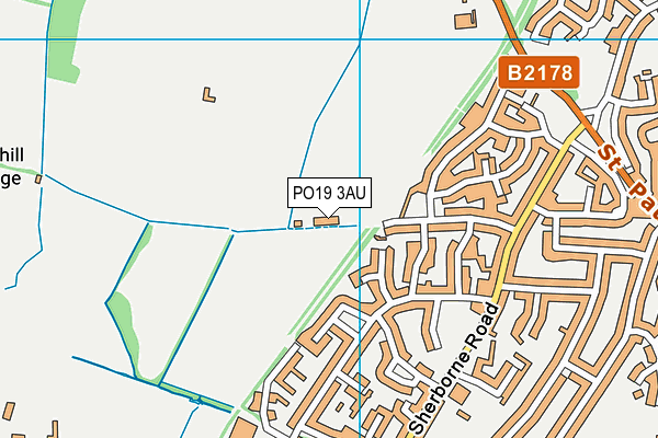 PO19 3AU map - OS VectorMap District (Ordnance Survey)