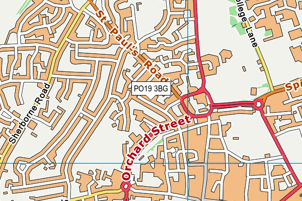 PO19 3BG map - OS VectorMap District (Ordnance Survey)