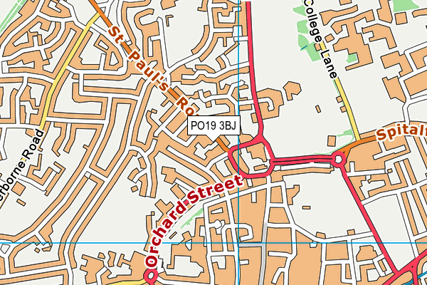 PO19 3BJ map - OS VectorMap District (Ordnance Survey)