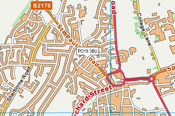 PO19 3BU map - OS VectorMap District (Ordnance Survey)