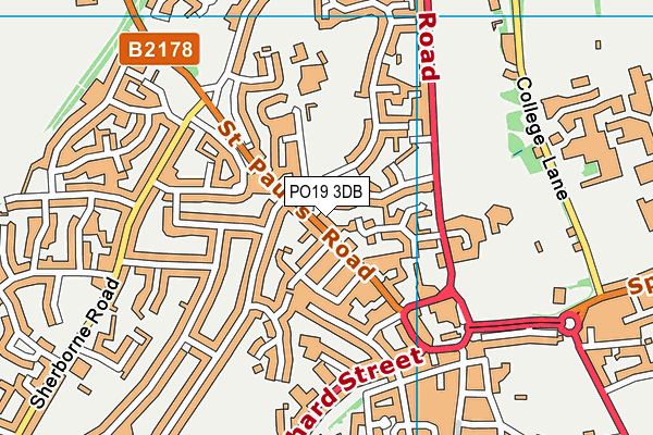 PO19 3DB map - OS VectorMap District (Ordnance Survey)