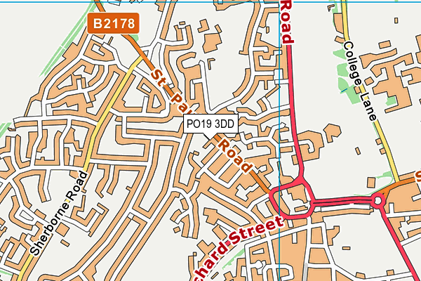 PO19 3DD map - OS VectorMap District (Ordnance Survey)