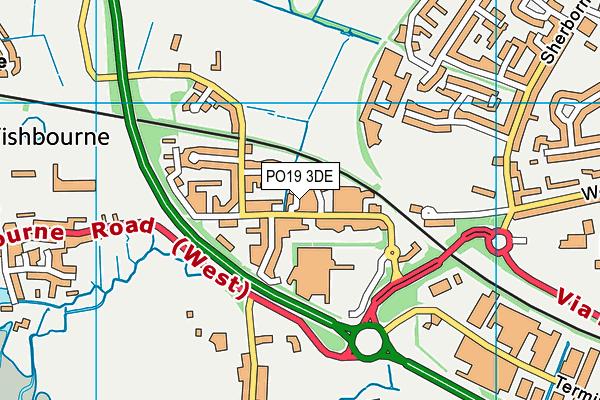 PO19 3DE map - OS VectorMap District (Ordnance Survey)