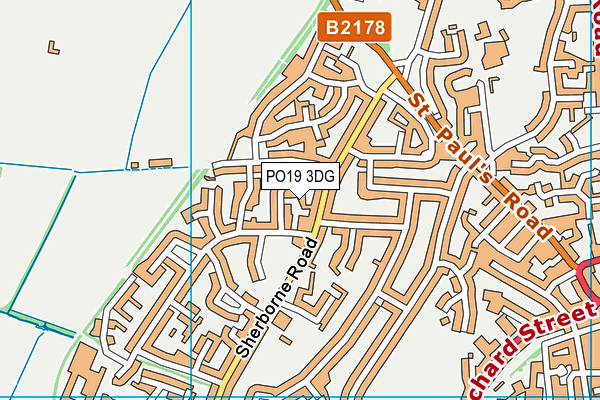PO19 3DG map - OS VectorMap District (Ordnance Survey)