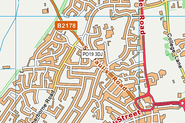 PO19 3DJ map - OS VectorMap District (Ordnance Survey)