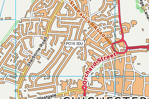 PO19 3DU map - OS VectorMap District (Ordnance Survey)