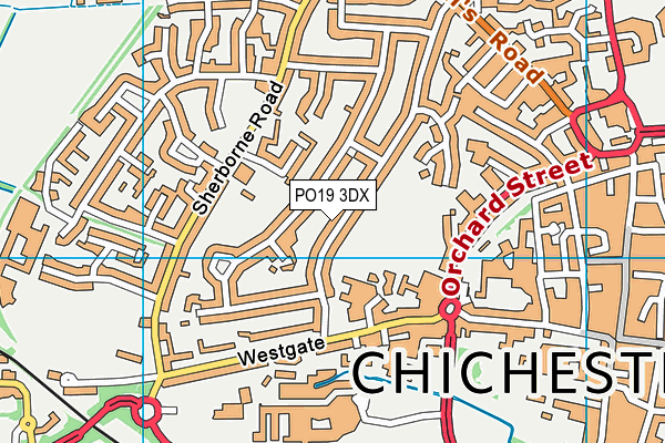 PO19 3DX map - OS VectorMap District (Ordnance Survey)