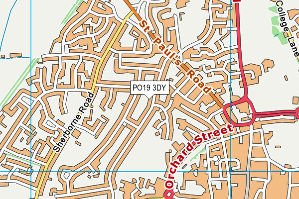 PO19 3DY map - OS VectorMap District (Ordnance Survey)