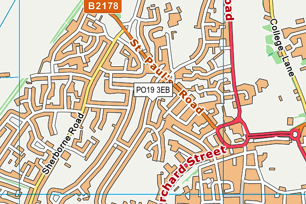 PO19 3EB map - OS VectorMap District (Ordnance Survey)