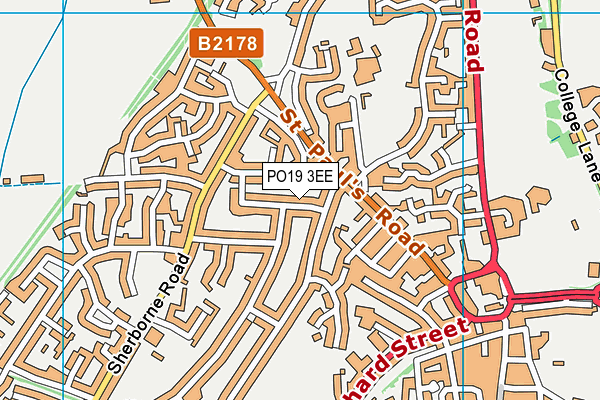 PO19 3EE map - OS VectorMap District (Ordnance Survey)