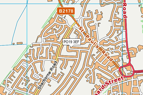 PO19 3EF map - OS VectorMap District (Ordnance Survey)