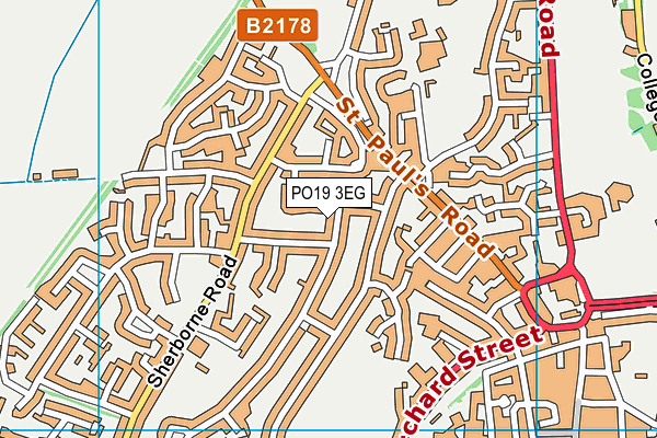 PO19 3EG map - OS VectorMap District (Ordnance Survey)