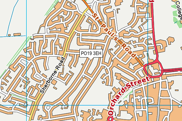 PO19 3EH map - OS VectorMap District (Ordnance Survey)