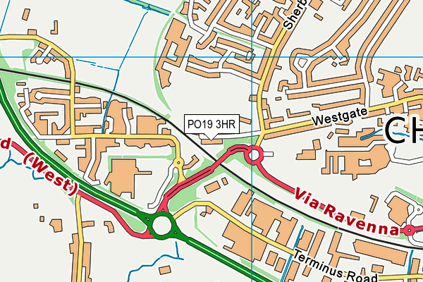 PO19 3HR map - OS VectorMap District (Ordnance Survey)