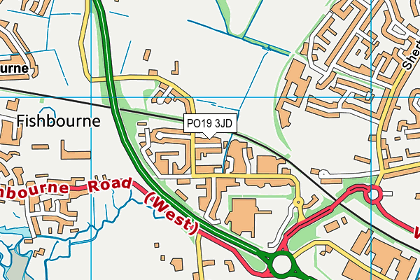 PO19 3JD map - OS VectorMap District (Ordnance Survey)