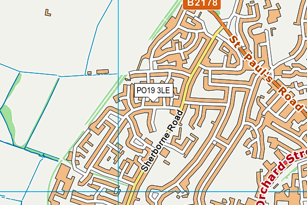PO19 3LE map - OS VectorMap District (Ordnance Survey)