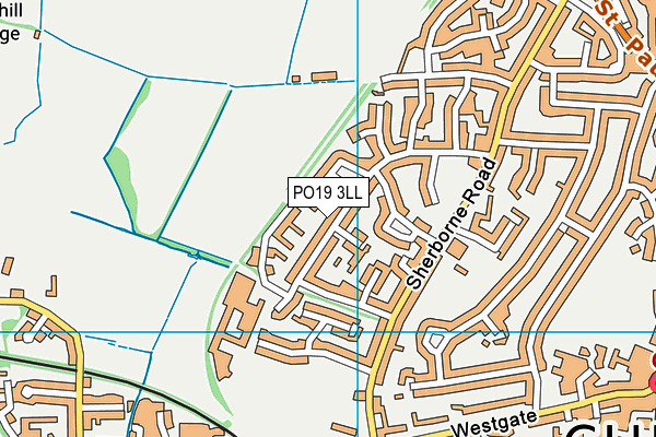 PO19 3LL map - OS VectorMap District (Ordnance Survey)
