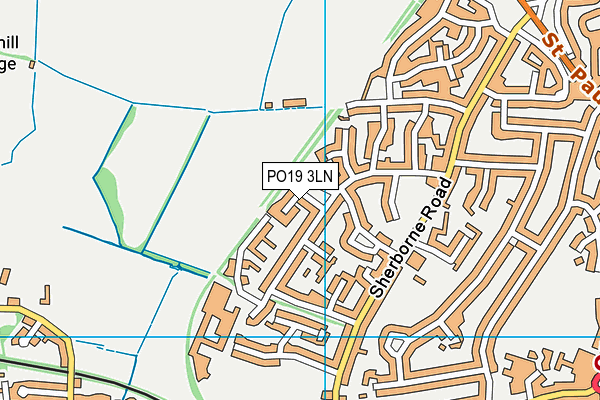 PO19 3LN map - OS VectorMap District (Ordnance Survey)